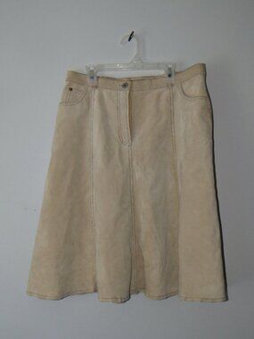 In Suede Leather A-Line Skirt